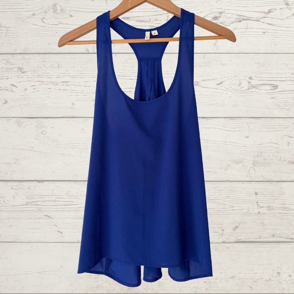 Frenchi by Nordstrom racerback tank top~ Royal Blue~ SIZE L~ EUC